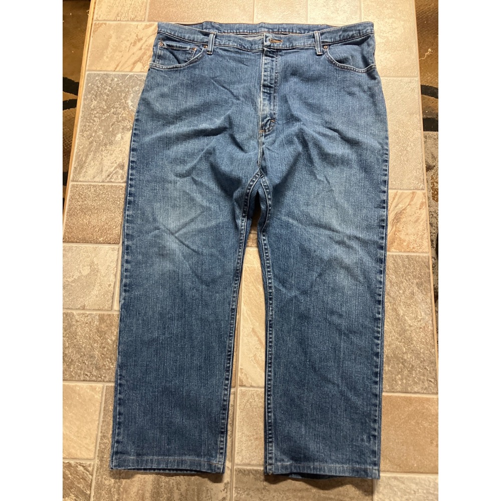 Wrangler Mens 42x30 Regular Fit Blue Denim Jeans Authentic Comfort Fit